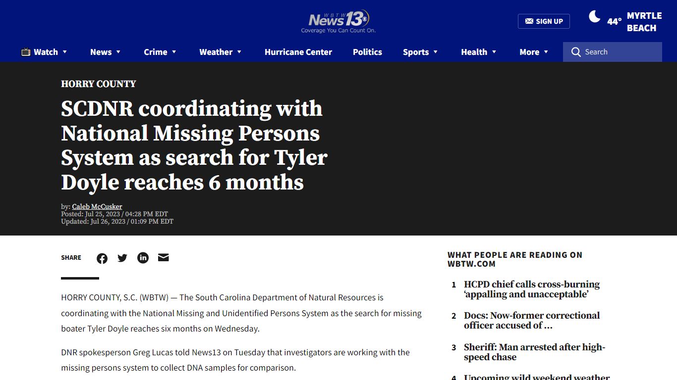 SCDNR coordinating with National Missing Persons System as search for ...
